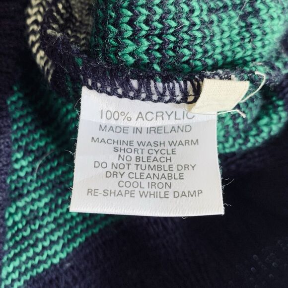 Blarney Woollen Mills Sweater XXL Navy Fair Isle Knit Irish Clover Lucky Ireland - Picture 8 of 8